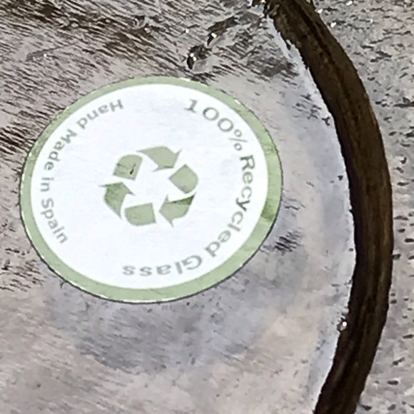 Vintage Made in Spain 100% Recycled Glass Serving Bowl / Green / 17x17 / Depth 5 - Picture 5 of 8